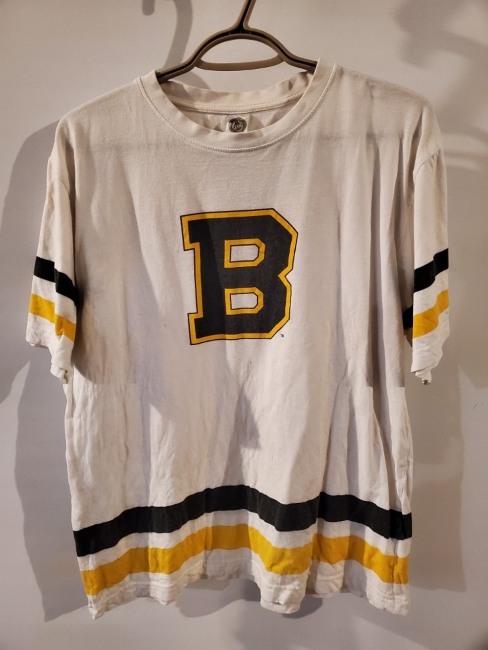 Budweiser White Short-Sleeve Tee with Black & Yellow 'B' Graphic